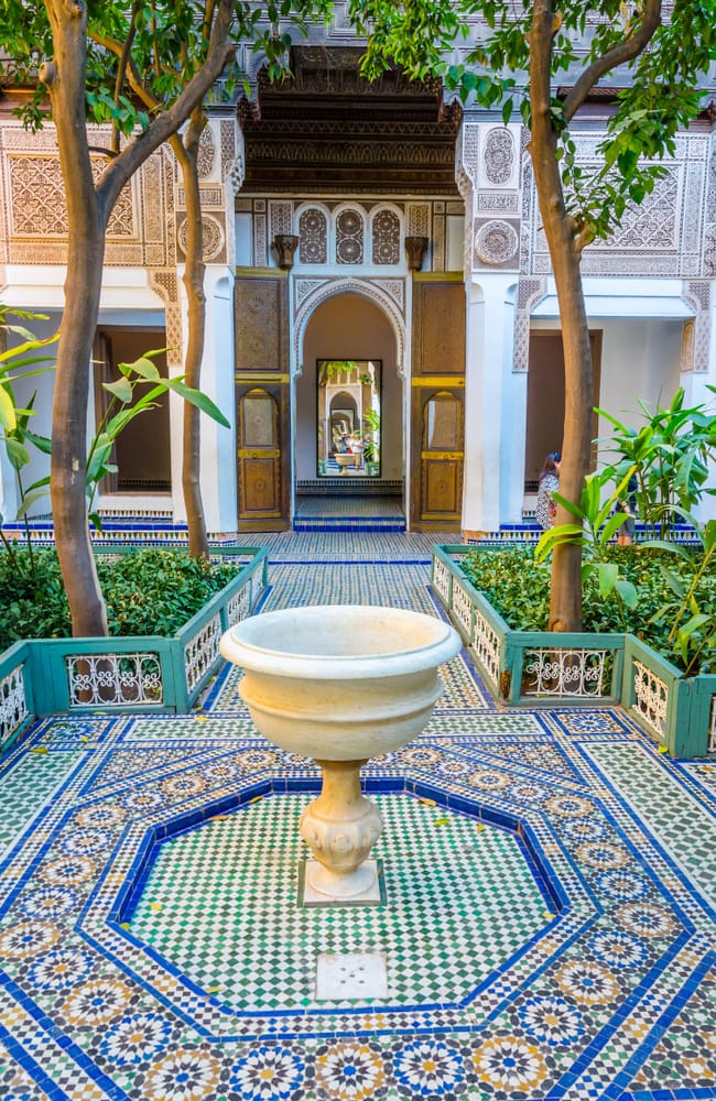 the garden of Marrakesh Bahia Palace in Morocco